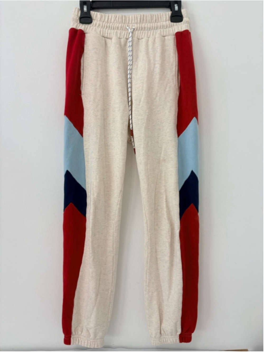 MOTHER The Knock Out Ankle Sweatpants Sz M Cream Multi EUC - Picture 2 of 10